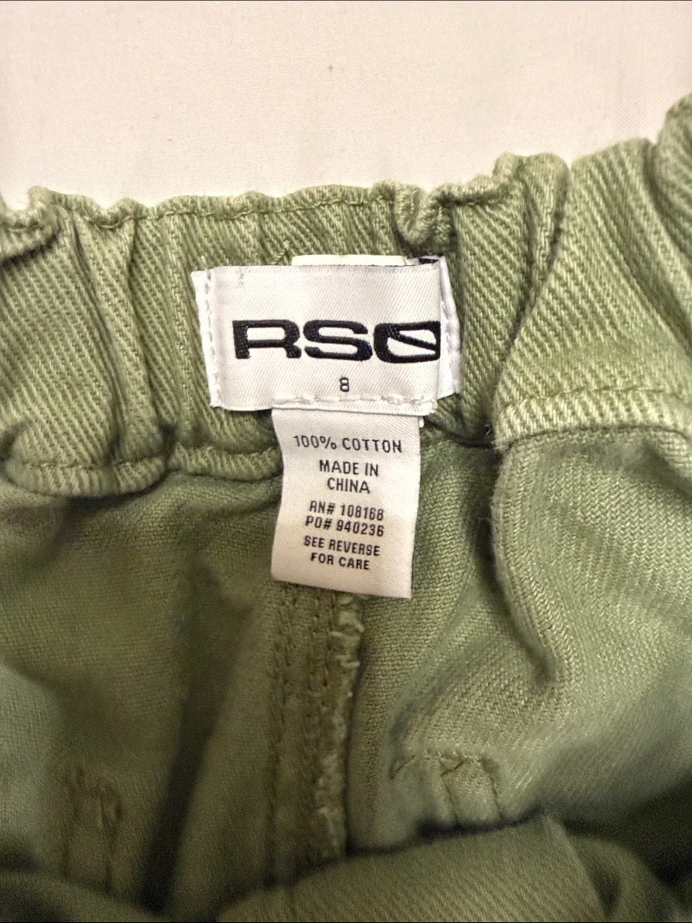 RSQ High-Waist Olive Green Utility Shorts